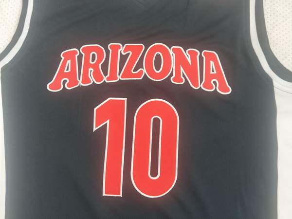 Arizona Wildcats Black #10 BIBBY NCAA Basketball Jersey