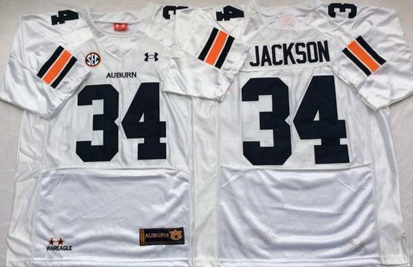 Auburn Tigers White #34 JACKSON NCAA Football Jersey