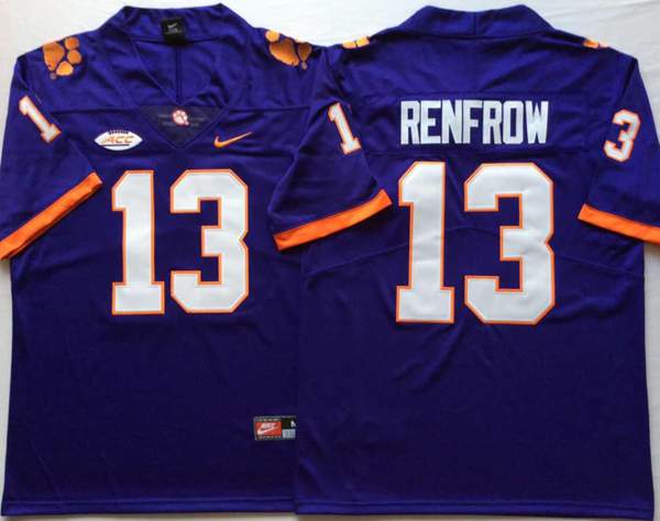 Clemson Tigers Purple #13 RENFROW NCAA Football Jersey