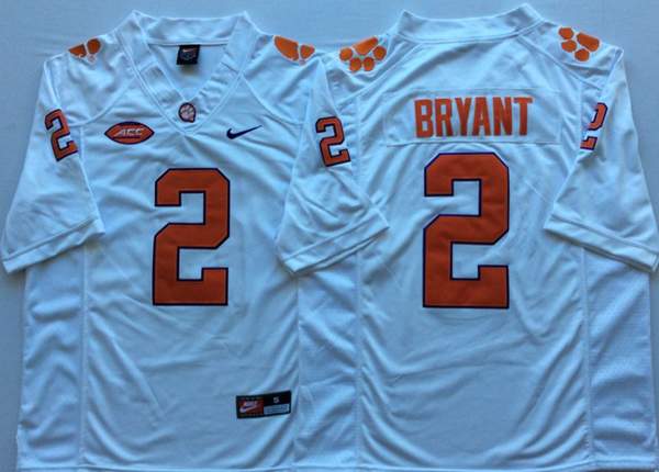 Clemson Tigers White #2 BRYANT NCAA Football Jersey