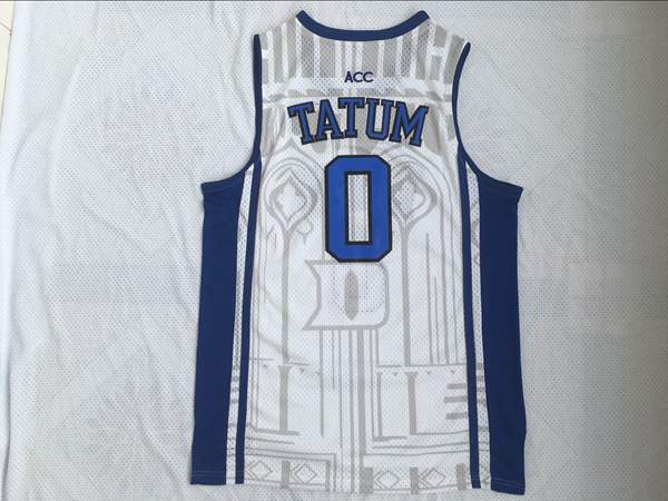 Duke Blue Devils White #0 TATUM NCAA Basketball Jersey