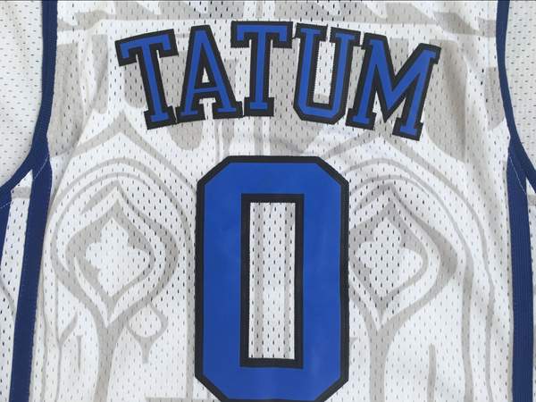 Duke Blue Devils White #0 TATUM NCAA Basketball Jersey