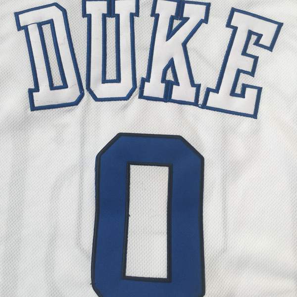 Duke Blue Devils White #0 TATUM NCAA Basketball Jersey 02