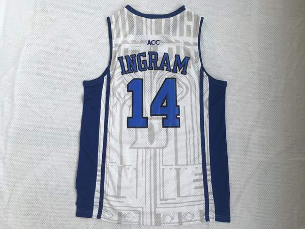Duke Blue Devils White #14 INGRAM NCAA Basketball Jersey