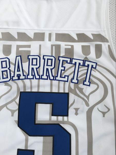 Duke Blue Devils White #5 BARRETT NCAA Basketball Jersey