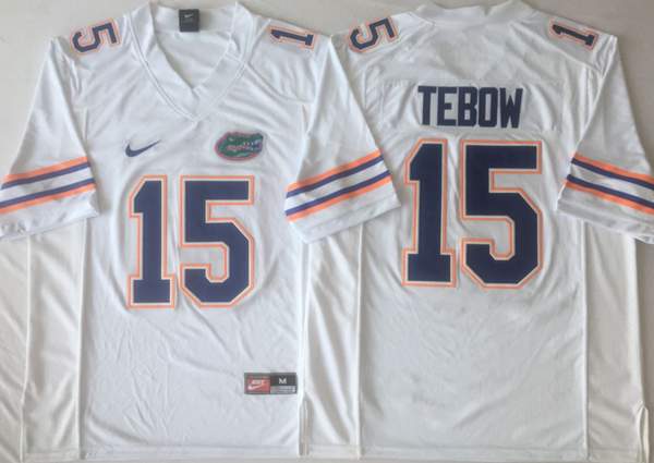 Florida Gators White #15 TEBOW NCAA Football Jersey 02