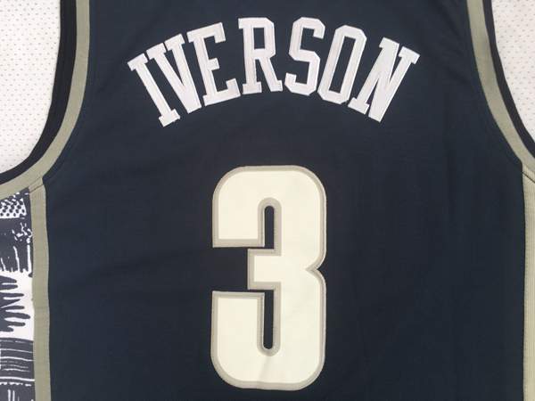 Georgetown Hoyas Dark Blue #3 IVERSON NCAA Basketball Jersey