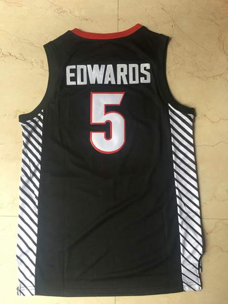 Georgia Bulldogs Black #5 EDWAROS NCAA Basketball Jersey