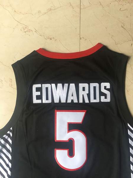 Georgia Bulldogs Black #5 EDWAROS NCAA Basketball Jersey