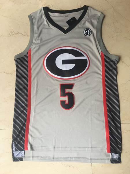 Georgia Bulldogs Grey #5 EDWAROS NCAA Basketball Jersey