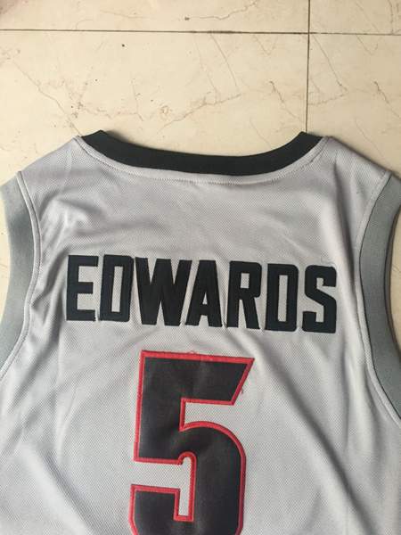 Georgia Bulldogs Grey #5 EDWAROS NCAA Basketball Jersey