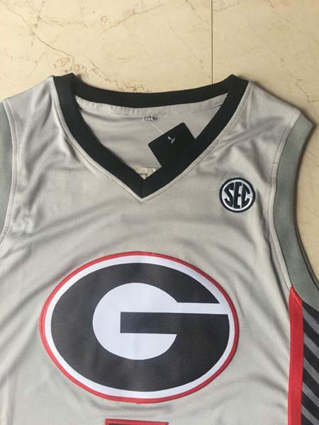 Georgia Bulldogs Grey #5 EDWAROS NCAA Basketball Jersey