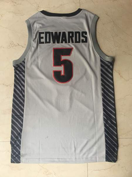 Georgia Bulldogs Grey #5 EDWAROS NCAA Basketball Jersey