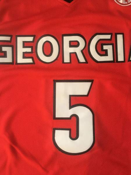 Georgia Bulldogs Red #5 EDWAROS NCAA Basketball Jersey