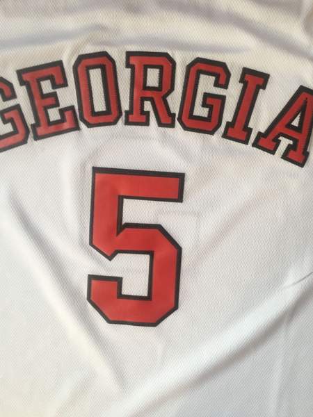 Georgia Bulldogs White #5 EDWAROS NCAA Basketball Jersey