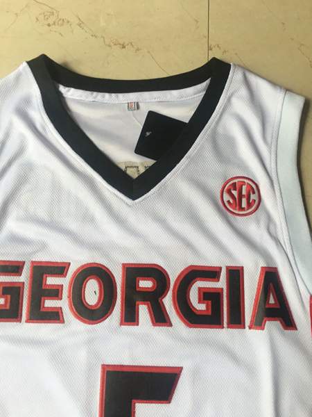 Georgia Bulldogs White #5 EDWAROS NCAA Basketball Jersey 02