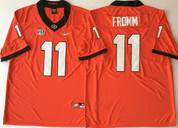 Georgia Bulldogs Orange #11 FROMM NCAA Football Jersey