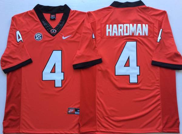 Georgia Bulldogs Red #4 HAROMAN NCAA Football Jersey