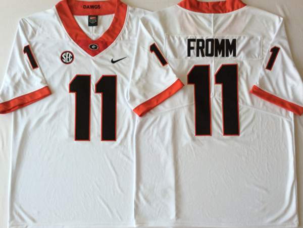 Georgia Bulldogs White #11 FROMM NCAA Football Jersey