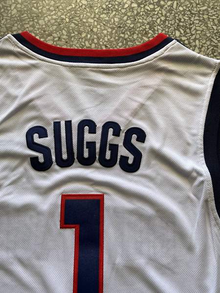 Gonzaga Bulldogs White #1 SUGGS NCAA Basketball Jersey