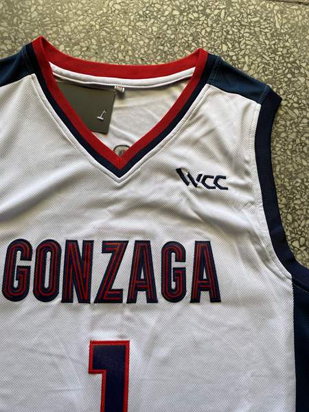 Gonzaga Bulldogs White #1 SUGGS NCAA Basketball Jersey