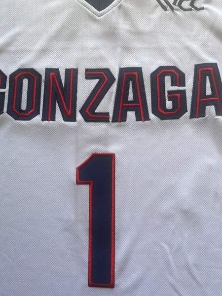 Gonzaga Bulldogs White #1 SUGGS NCAA Basketball Jersey 02