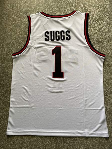 Gonzaga Bulldogs White #1 SUGGS NCAA Basketball Jersey 03