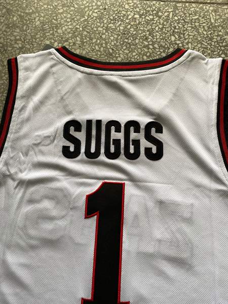 Gonzaga Bulldogs White #1 SUGGS NCAA Basketball Jersey 03
