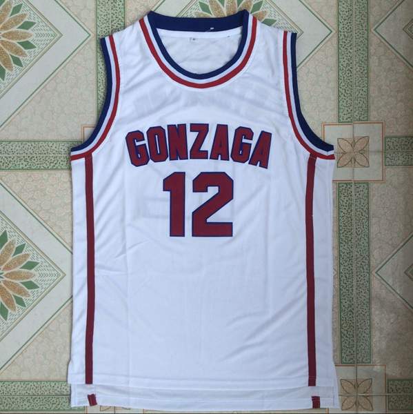 Gonzaga Bulldogs White #12 STOCKTON NCAA Basketball Jersey