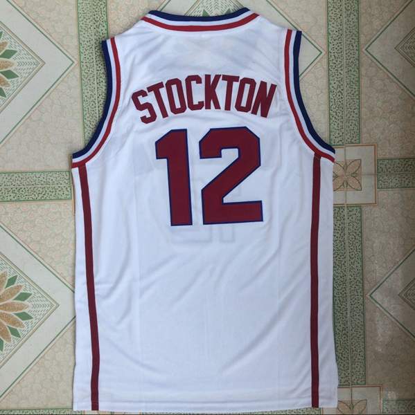 Gonzaga Bulldogs White #12 STOCKTON NCAA Basketball Jersey