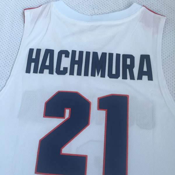 Gonzaga Bulldogs White #21 HACHIMURA NCAA Basketball Jersey