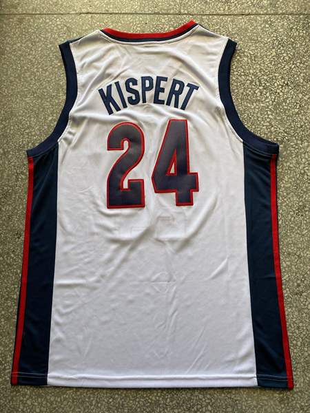 Gonzaga Bulldogs White #24 KISPERT NCAA Basketball Jersey