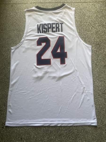 Gonzaga Bulldogs White #24 KISPERT NCAA Basketball Jersey 02