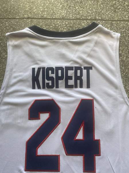 Gonzaga Bulldogs White #24 KISPERT NCAA Basketball Jersey 02