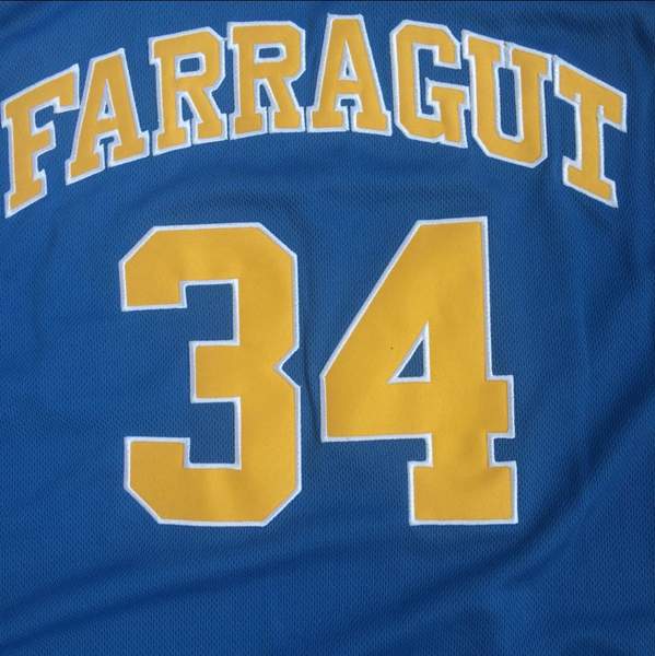 Farragut Blue #34 GARNETT Basketball Jersey