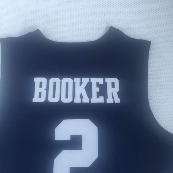 Moss Point Dark Blue #2 BOOKER Basketball Jersey