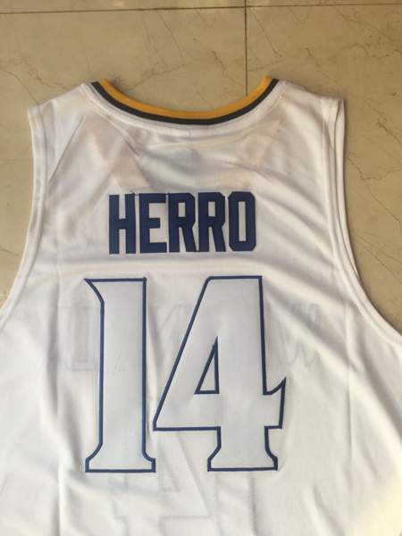 Whitnall White #14 HERRO Basketball Jersey