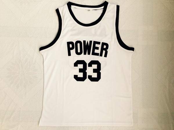 Power White #33 ALCINDOR Basketball Jersey