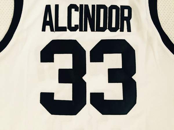 Power White #33 ALCINDOR Basketball Jersey