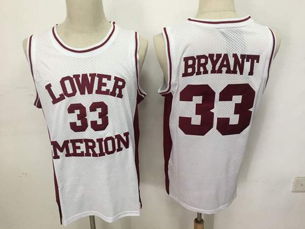 Lower Merion White #33 BRYANT Basketball Jersey