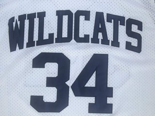 Wildcats White #34 BIAS Basketball Jersey