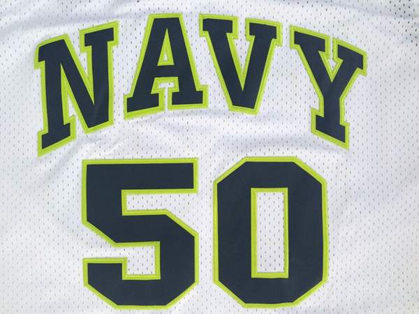 NAVY White #50 ROBINSON Basketball Jersey