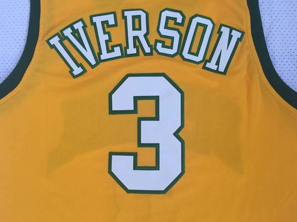 Bethel Yellow #3 IVERSON Basketball Jersey