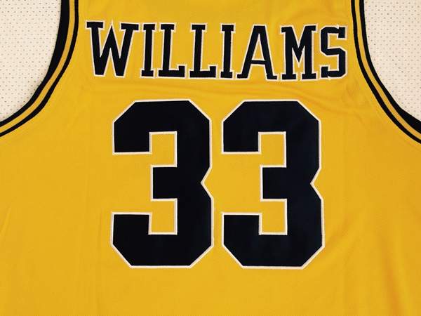 Dupont Yellow #33 WILLIAMS Basketball Jersey