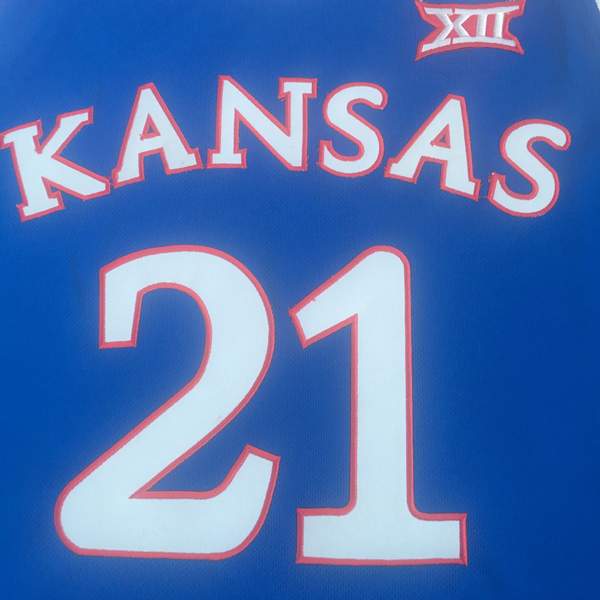 Kansas Jayhawks Blue #21 EMBIID NCAA Basketball Jersey