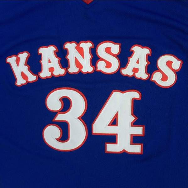 Kansas Jayhawks Blue #34 PIERCE NCAA Basketball Jersey