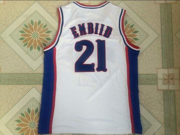 Kansas Jayhawks White #21 EMBIID NCAA Basketball Jersey