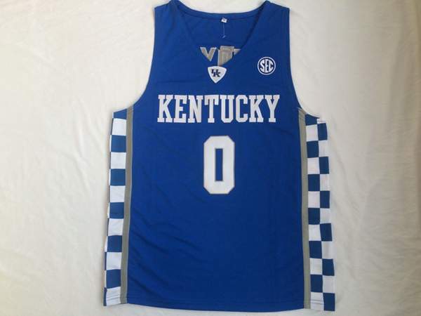 Kentucky Wildcats Blue #0 FOX NCAA Basketball Jersey