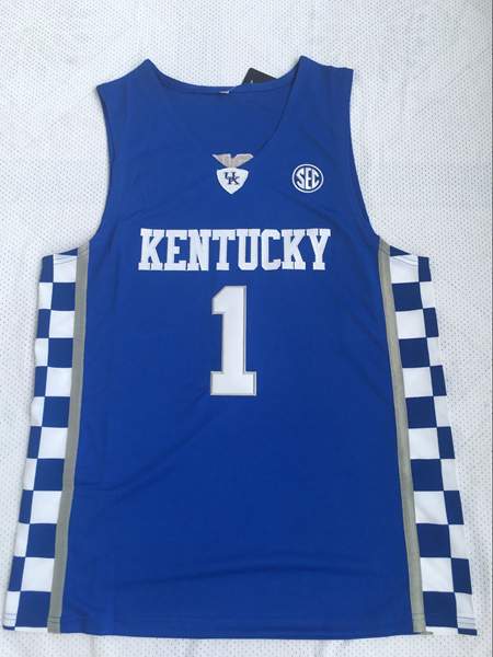 Kentucky Wildcats Blue #1 BOOKER NCAA Basketball Jersey