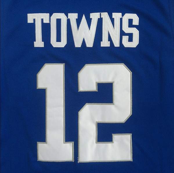 Kentucky Wildcats Blue #12 TOWNS NCAA Basketball Jersey